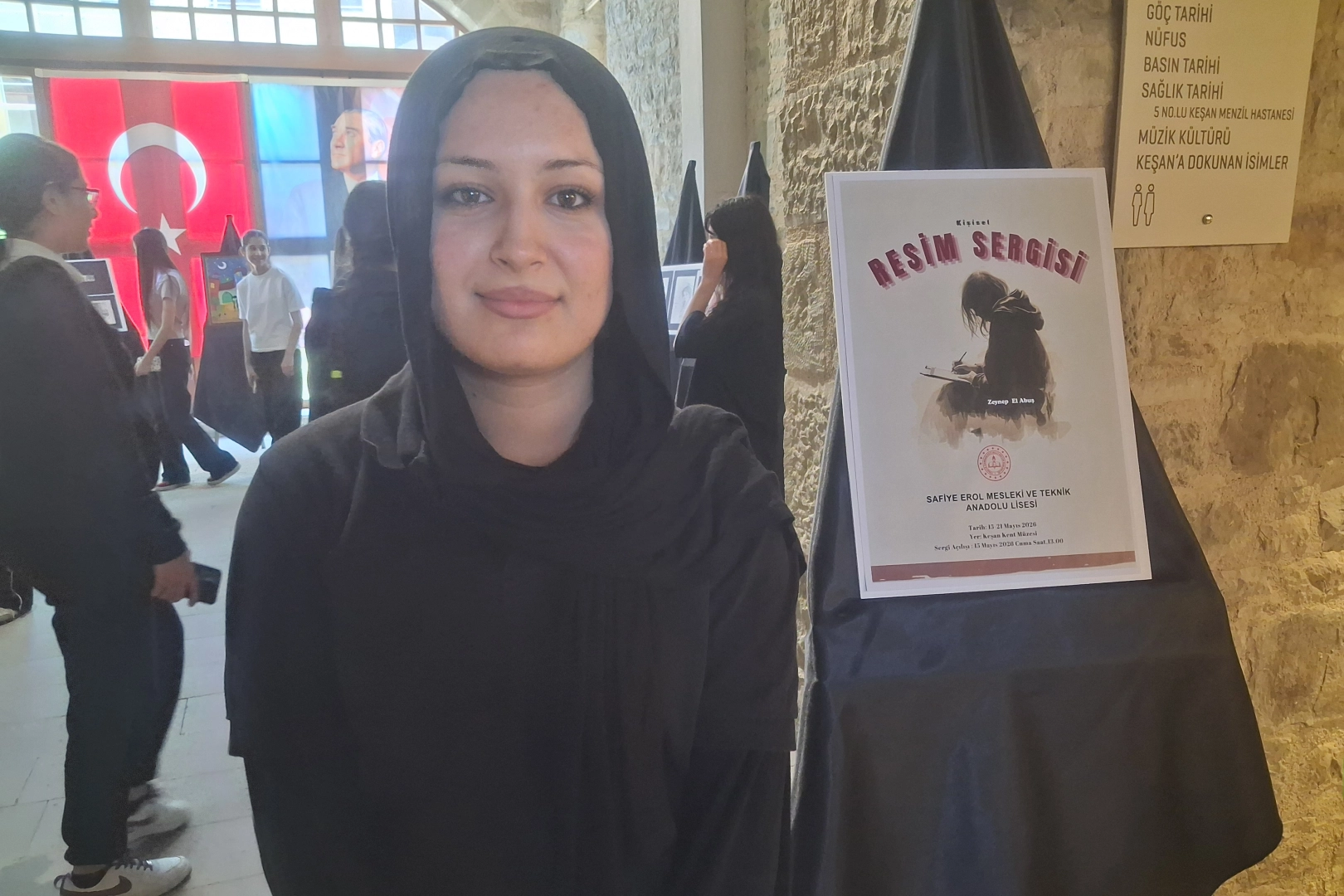 Suriyeli &ouml;ğrenci Zeynep ilk sergisini M&uuml;ze Keşan&rsquo;da a&ccedil;tı