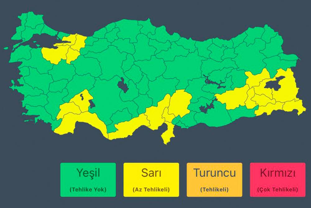 İ&ccedil;işleri Bakanlığı'ndan kuvvetli yağış uyarısı