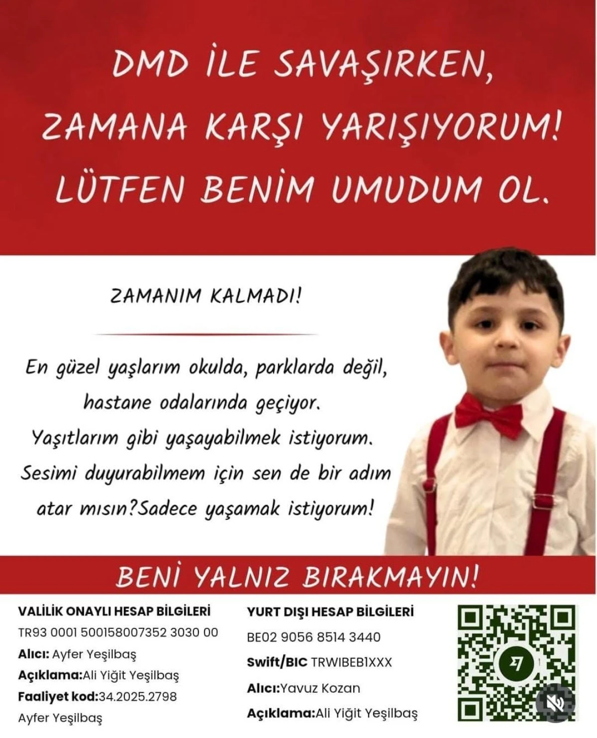 8 yaşındaki Ali Yiğit Yeşilbaş’ın yaşaması desteğinize bağlı